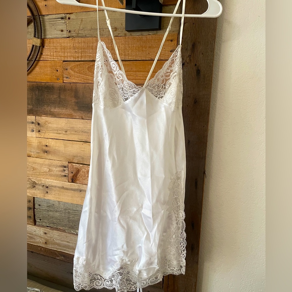 White lace slip